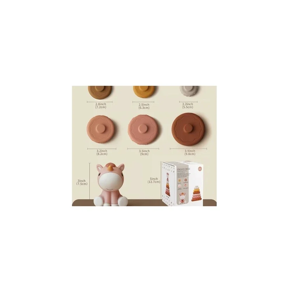 Stacking Nesting Baby Toy Nueplay 7 Pcs Squeeze Teething Cognitive Toy NEW